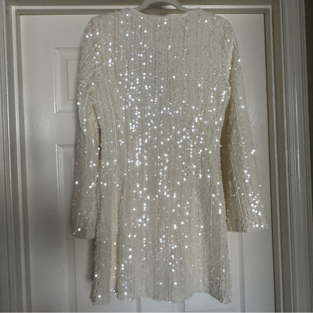 12th Tribe Nerina White Sequin Mini Dress - Picture 6 of 6